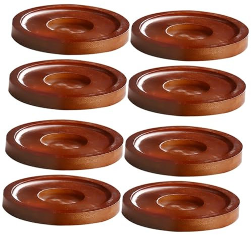 PRETYZOOM 8 Pièces Dessous de Verre Rotatif sous-Verres pour Verres à Whisky Accessoire de Bar pour Verres à Whisky Dessous de Verre à vin Tapis Chauffants Rond en Bois
