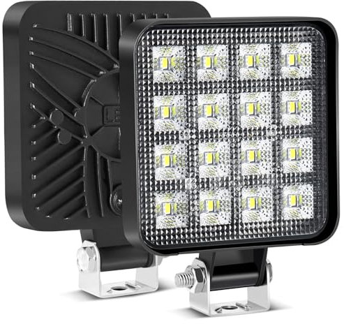 2 Pcs Foco de trabajo led de Coche 12V, 3.3 pulgadas Mini Luz de inundación 6000K IP65 Impermeable Off-road Foco para Pickups Tractors Excavators Camión Barco SUV
