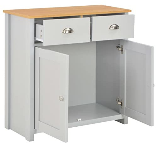 HETFTJN Mutfak Dolabı Flur Möbel Barschrank Buffetschrank Küche - Sideboard Grau Sideboard Grau 79 x 35 x 81 cm für Schlafzimmer Flur Wohnzimmer Küche