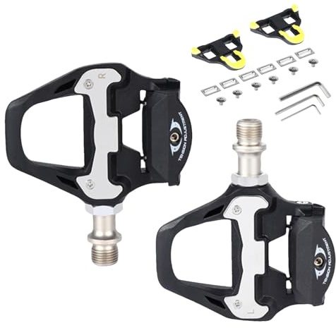 Pedales de Bicicleta y Placas de Zapatos: Pedales de Clip para Bicicleta de montaña | Pedales de Bicicleta con Juego de Tacos | autobloqueantes – Resistentes al Desgaste – Pedales de