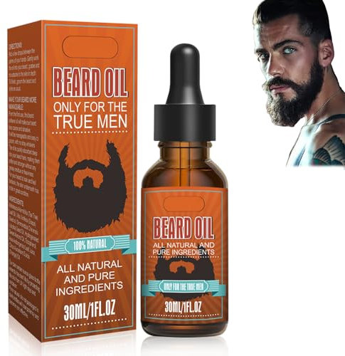 Rostblant Olio per la crescita della barba, siero per la crescita della barba da uomo, per la festa del papà Stimola la crescita della barba, ispessisce e rafforza la crescita dei capelli e della