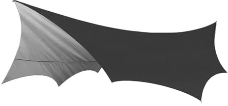 BDXMKS Zeltplane 5,1x5,1 m große Campingplane, wasserdicht, achteckig, Schmetterling, Sonnenschutz for den Außenbereich, Markisenzelt, Schatten, Sonnenschirm, Strand, Touristendach(Black)