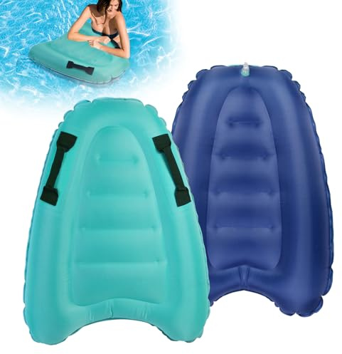 Aufblasbares Surfbrett mit Griffen, Sommer-Wasserspielzeug für Strandpool, sichere schwimmende Surfmatte zum Schwimmen, Surfen lernen, Wasserspaß, leichtes Boogie-Board für Kinder und Erwachsene,