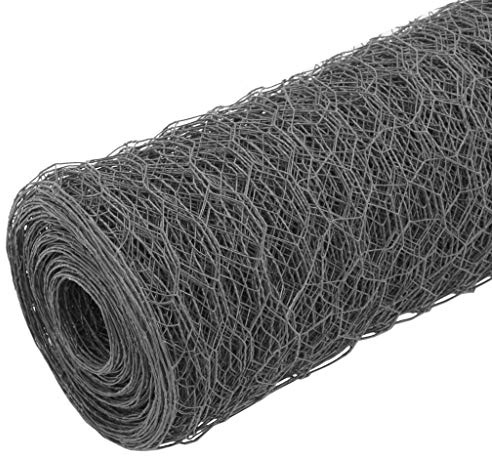 Clôture métallique en acier avec revêtement en PVC - 25 x 1,5 m - Gris - Clôture de jardin stable pour brise-vue et barrière - Résistant aux intempéries et durable - Pour la maison et le jardin
