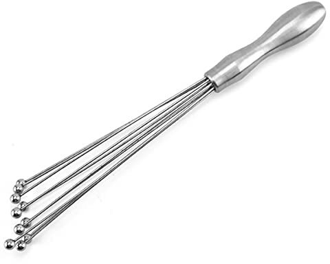 Mini batidor de bola de acero inoxidable, batidor manual de huevos, batidor manual de huevos, batidor de huevos de alambre, batidor de mezcla de crema, batidor de huevos pequeño (12 pulgadas)