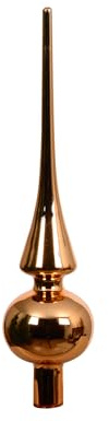Kaemingk Christbaumspitze Glas 26cm hoch D=6cm Weihnachtsbaumspitze matt - Christbaumschmuck & Weihnachtsbaumschmuck - Brandy glänzend