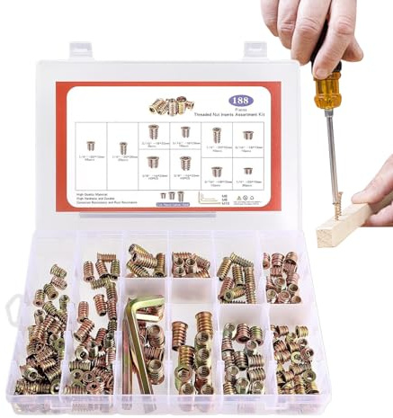 Set di Dadi per Hardware,Kit Dadi Esagonali per Uso Industriale - Set Di Bulloni, Accessori Ferramenta Per Mobili In Legno Di Pino E Compensato