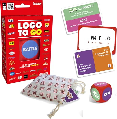 Lansay - Logo to Go - Jeu de Cartes de Voyage Familial - Dès 8 Ans
