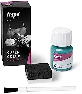 Kaps Super Color Lederfarbe für Naturleder, Synthetik und Textil, Lederfärber, 25 ml, Türkis 165