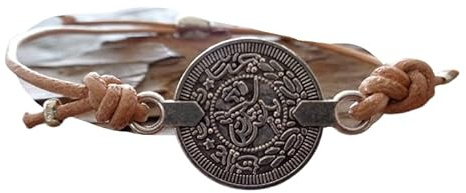 ★ BOHEMIEN BOHO SCHEIBE & NATUR LEDER ★ Armband, Unisex, einstellbar, Schiebeperle