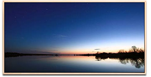 Meerlandschaft ca. 130x70cm Wandbild inklusive Schattenfugenrahmen naturfarbend - Panorama Leinwand Bild XXL Format Wandbilder Wohnzimmer Wohnung Deko Kunstdrucke