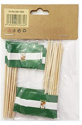 Durabol Bandera Andalucía 25 Palillos de Tapas, Etiquetas Pequeñas para Magdalenas Decorar Tartas Bocadillos Cumpleaños Boda Fiesta de Bienvenida 3.5 * 2.5cm