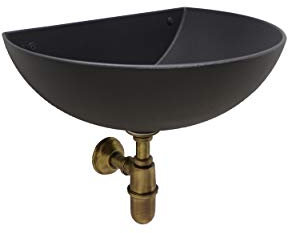 Fonderia Bongiovanni | Vasca a Muro | Fontanella da Giardino | Modello Venezia| per Casa Giardino | Terrazzo| Fontanella a Muro | Fontana da Parete | Lavello | con Sifone in ottone brunito