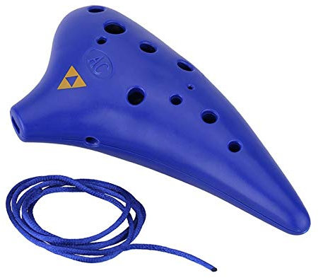 DINGGUANGHE-CUP Kunststoff 12 Löcher Ocarina Alto C Key Music Instrument Bunte Holzwind Instrument Handgröße Okarina Flöte Piccolo (Color : Blue Ocarina)