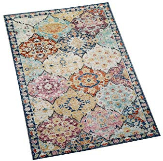 CARPETIA Teppich Outdoor Orientteppich Wohnzimmerteppich Ornamente bunt Größe 80x150 cm