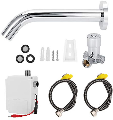 EVTSCAN Faucets Water Faucet,G1/2in Wall Stainless Steel Infrared Induction Sensor Water Faucet Hot and Cold Basin Water Tap