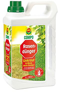 COMPO Rasendünger Unkraut & Moos Nein- Danke - Flüssigdünger mit Expresswirkung - für sattgrünen, gesunden Rasen - gegen Moos und Unkraut - 2,5 l für 250m², grün