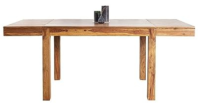 Licht-Erlebnisse Esstisch aus Massivholz Sheesham ausziehbar -mit Ansteckplatten 120cm bis 200cm