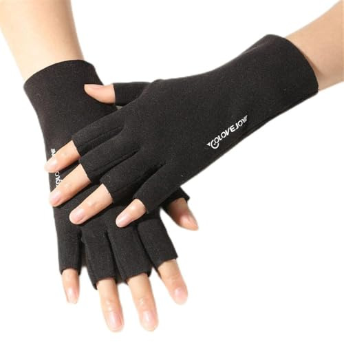 GIVBRO Guanti termici invernali da donna, senza dita, guanti termici a mezze dita, per ciclismo, sport all'aria aperta
