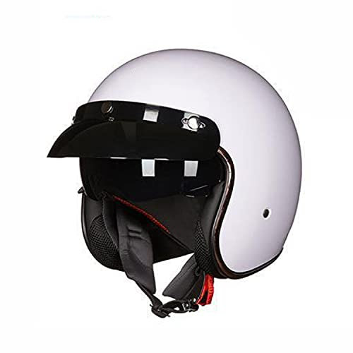 Classic Retro-Jethelm I Vintage Motorradhelm I Jethelm Mit Visier I Roller Helme Für Damen & Herren I Stoßfester Motorradhelm I ECE Zertifiziert
