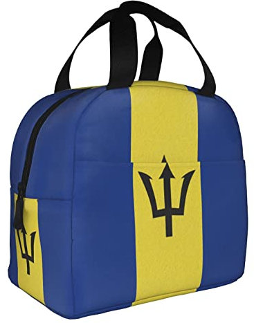 XVBCDFG Bolsas de almuerzo con estampado de bandera de Barbados para hombres y mujeres, fiambreras reutilizables aisladas, pequeñas bolsas de almuerzo Bento,