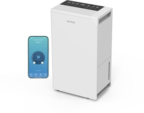 Devology 20L/Day Smart Compressor Dehumidifier - 3.5L Water Tank, Sleep Mode, 24H Timer, Laundry Clothes Drying Mode - Humidity Sensor Mould Remover with APP Control - Damp & Condensation Remover