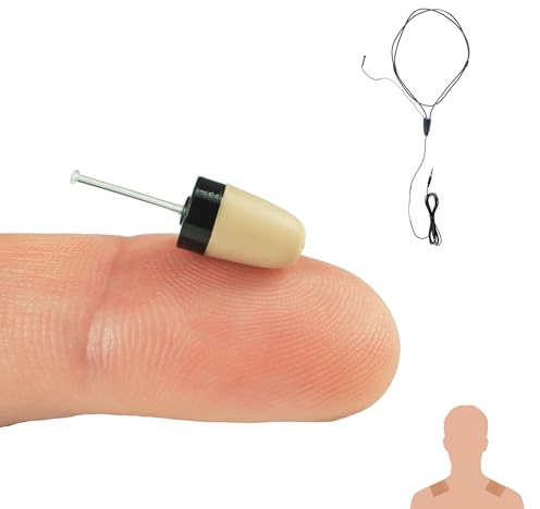 PingaOculto Oreillette Espion Ecouteur Mini Invisible Examen VIP Pro Caché Telephone Microphone Bandes Adhésives - Casque sans Fil Ecoute à Distance (Oreillette Espion VIP Pro Supermini + Microphone)