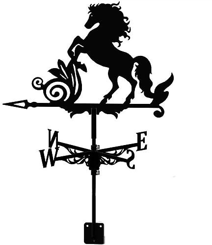 UZSPAC Girouette de Jardin Exterieur Metal Forme de Cheval Debout Decoration Jardin Exterieur Moderne Indicateur de Direction du Vent (Size : L)