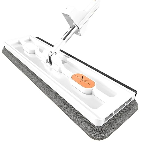 Reuvv Mocio piatto in microfibra con strizzatore, straccio per la pulizia dei pavimenti della cucina, universale e lavabile, per legno duro laminato