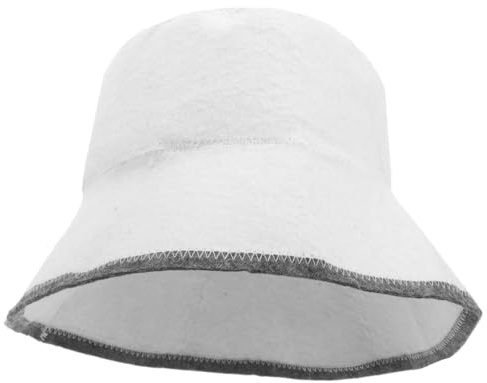 Kisangel Wool Sauna Hat for Women Men, Authentic Felt Sauna Cap for Bathing and Steam Rooms Home Accessories White