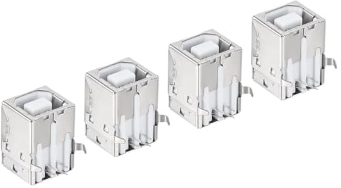 QUARKZMAN 4 Connecteur Femelle USB Type B à 4 Broche 4Pcs Argent Blanc Gris