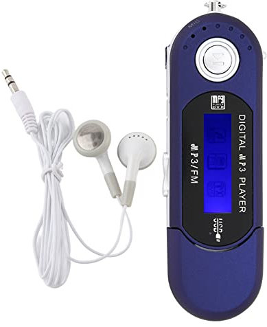 Lettore MP3 Digitale, Lettore Musicale MP3 USB Portatile con Supporto Schermo LCD Scheda Micro SD/Memoria da 32 GB Radio FM Registratore Vocale Scheda TF(blu)