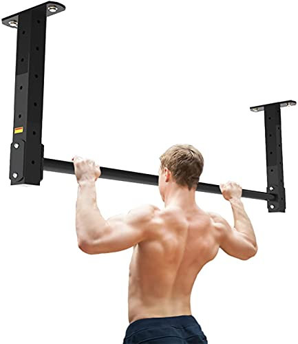 Klimmzugstange zur Wandmontage, zur Deckenmontage, multifunktionales, sicheres und stabiles Heimfitnessgerät, Belastung 200 kg (schwarz, 120 x 42 cm)