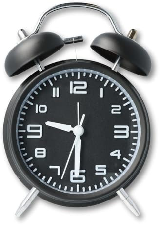 CLOXON Doppelglockenwecker schwarz Wecker laut für Tiefschläfer mit Nachtlicht Retro Design große Zahlen analog ohne Ticken