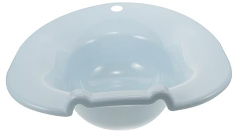 HOMOCONO Portable Sitz Bath Basin for Toilet Postpartum Care and Pregnancy Soak, Blue Plastic Toilet Seat Pan for Men and Women Private Parts Washing Function