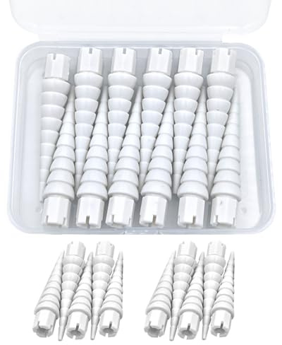 Haespot White 12PCS Stripped Screw Hole Repair Anchor, Door Hinge Screw Hole Filler, Multi Use Wall Anchors, Fits Wood Screws Sizes #2 to #16