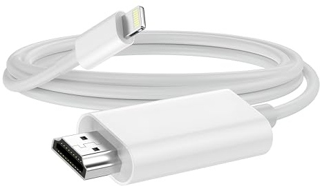 IDiSONCABLE Adaptador Lightning a HDMI, cable HDMI para iPhone a TV, certificado Apple MFi, compatible con iPhone/iPad/iPod a TV