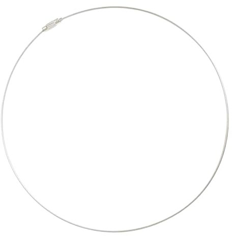 MAJALE Starre Halskette aus silbernem Stahldraht | Silberner Choker | Halsreif