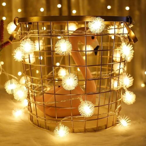 KOBOKO Puste-Blume Lichterkette Batterie, 1,5M 10 LED Lichterkette Innen Außen, Lichterkette Batteriebetrieben, Dekorative Lichter für Kinderzimmer,Balkon,Garten,Weihnachten,Hochzeit (Warmes Licht)