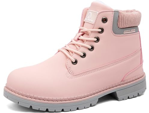 VTASQ Botte Femme Hiver Fourrure Chaude Bottes de Neige Imperméable Bottines à Cheville Trekking Randonnée Outdoor Boots Rose EU39