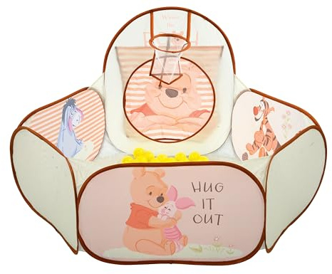 Winnie The Pooh Quick-Up Ball Pit with Hoop & 20 Balls | Officially Licensed Kids Toddlers Play Set | Fun Activity Pen for Boys Girls Children