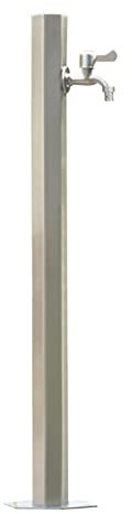 Stainless Steel Freestanding Garden Water Column Fountain, Stainless Steel Outdoor Multifunctional Garden Fountain Faucet Weatherproof Vertical Garden Water Column with Tap Dispenser