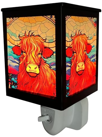 Cello Plug In Electric Wax Burner – Highland Cow Design Oil Warmer Aroma Lamp for Wax Melts Gift Home Fragrance Friendship Ornament Birthday Present Room Décor