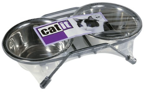 Catit 50488 Doppel-Katzennapfständer 2x 250ml, edelstahl