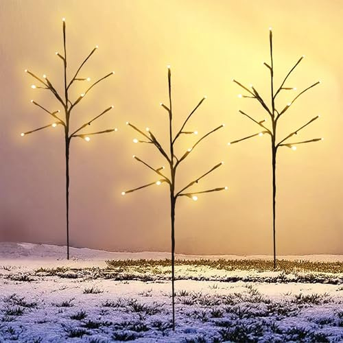 LED Lichterzweige 3er Set 60 LED warmweiß Innen Außen Deko