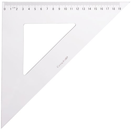 Graph'it Zeichendreieck, 45°, 2 schmutzabweisende Kanten, 30 cm, transparent