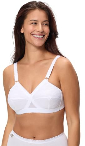 Playtex Women's Cross Your Heart Classic Everyday Bra, White, - Weiß (WEISS 1000), 36B (Brand Size: 95B)