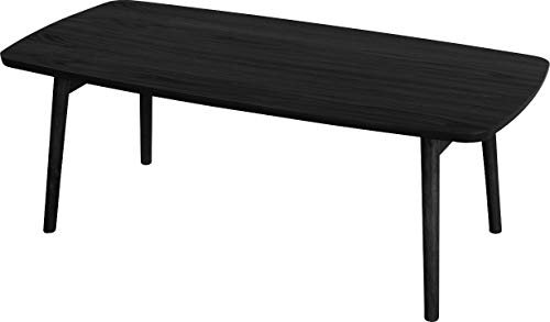 AZUMAYA SGS-229BK hopfällbara ben kaffebord, B 41,3 x D 50 x H 35 cm, naturligt ek och gummiträmaterial, hem och boende, svart färg