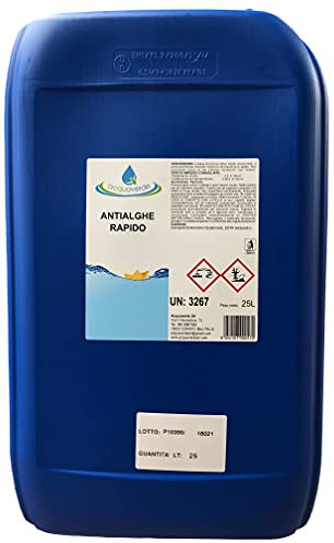 acquaverde | Antialghe Rapido Liquido, Alghicida Concentrato non Schiumogeno Contro la Formazione delle Alghe e per Mantenimento Acqua di Piscina, 25 kg