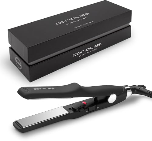 Corioliss C-Trip | Mini Piastra per Capelli Ionica Professionale in Titanio | Perfetta per lisciare e creare onde e ricci | Con controllo della temperatura (Black)